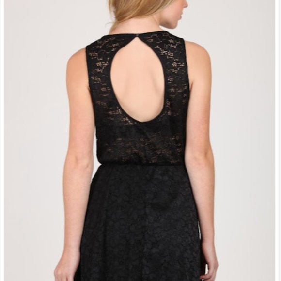 Cotton On Black Sleeveless Backless Keyhole Georgie Lace Mini Dress Small S NWT - Picture 2 of 3